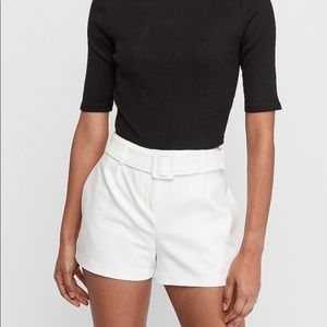 Worn once Express High Waisted Belted Shorts. Pls see last pic w 2 small spots